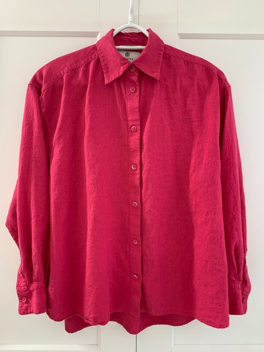 Wilfred Oversized Pink Long Sleeve Shirt Size XS Linen and LENZING Belended